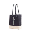 Wine Tote in Black with Monogram