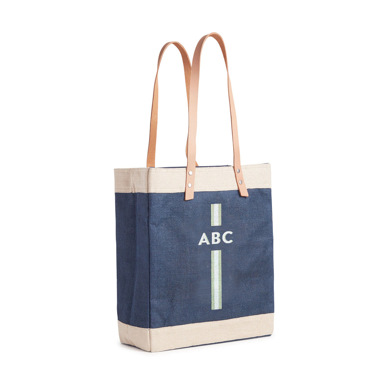 Market Tote in Navy with Monogram