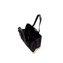 Wine Tote in Black Silver Foil