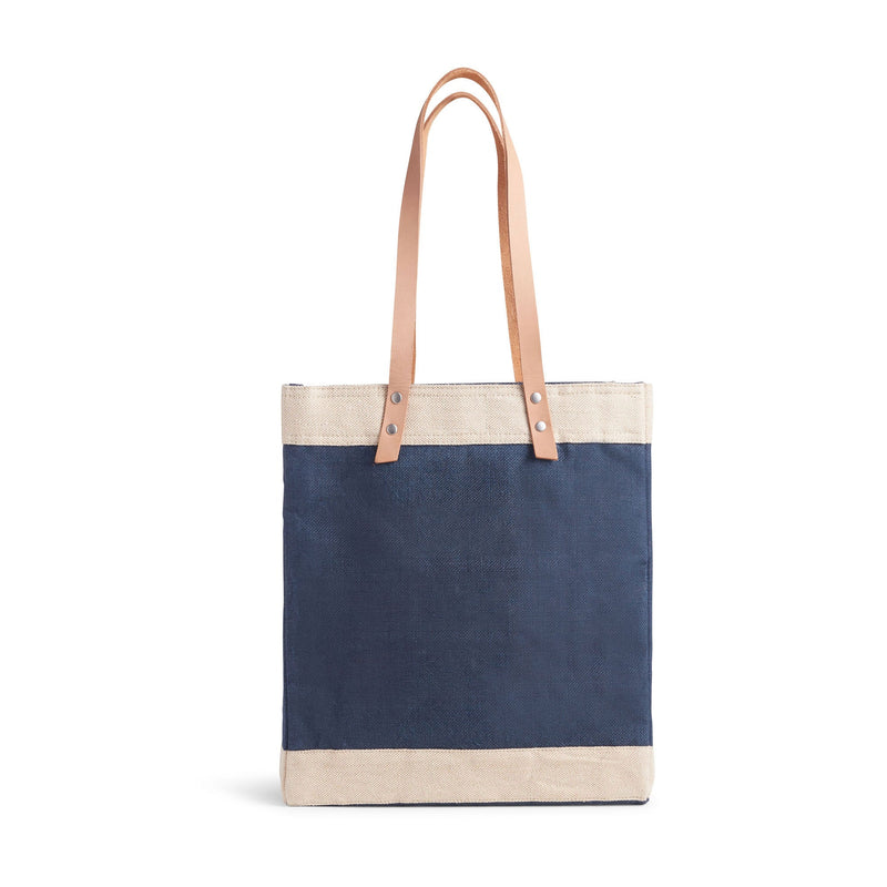 Market Tote in Navy with Embroidery
