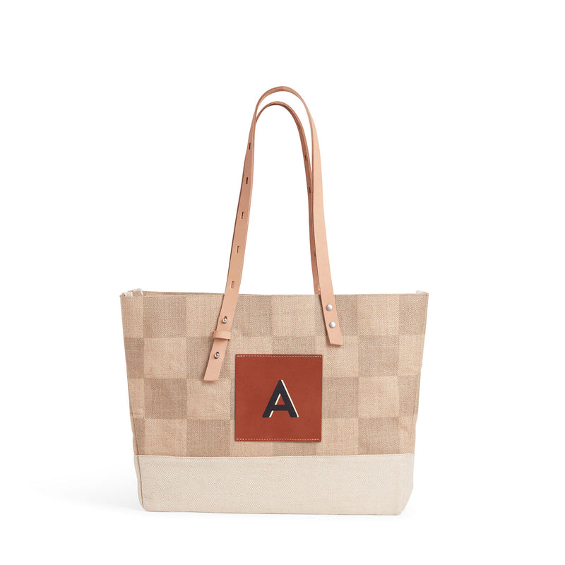 Shoulder Market Bag in Checker "Alphabet Collection"
