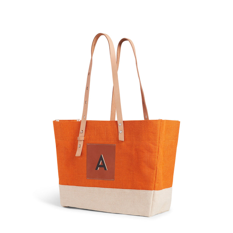 Shoulder Market Bag in Citrus "Alphabet Collection"