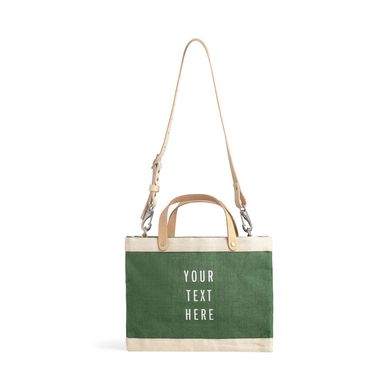 Petite Market Bag in Field Green with Strap