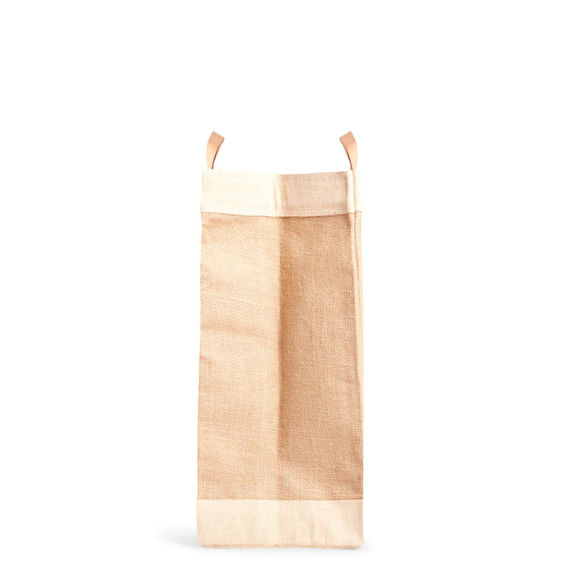 Market Bag in Natural with Red Monogram
