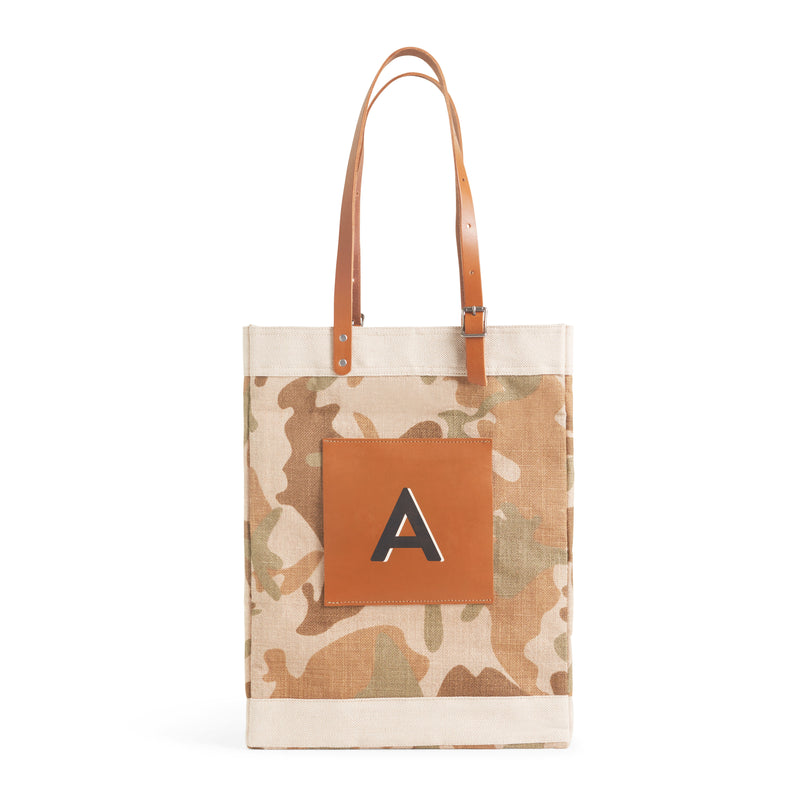 Market Bag in Safari with Adjustable Handle “Alphabet Collection”