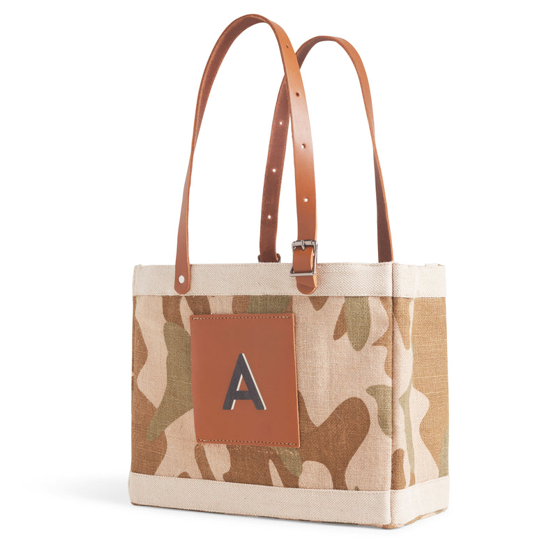 Petite Market Bag in Safari with Adjustable Handle “Alphabet Collection”