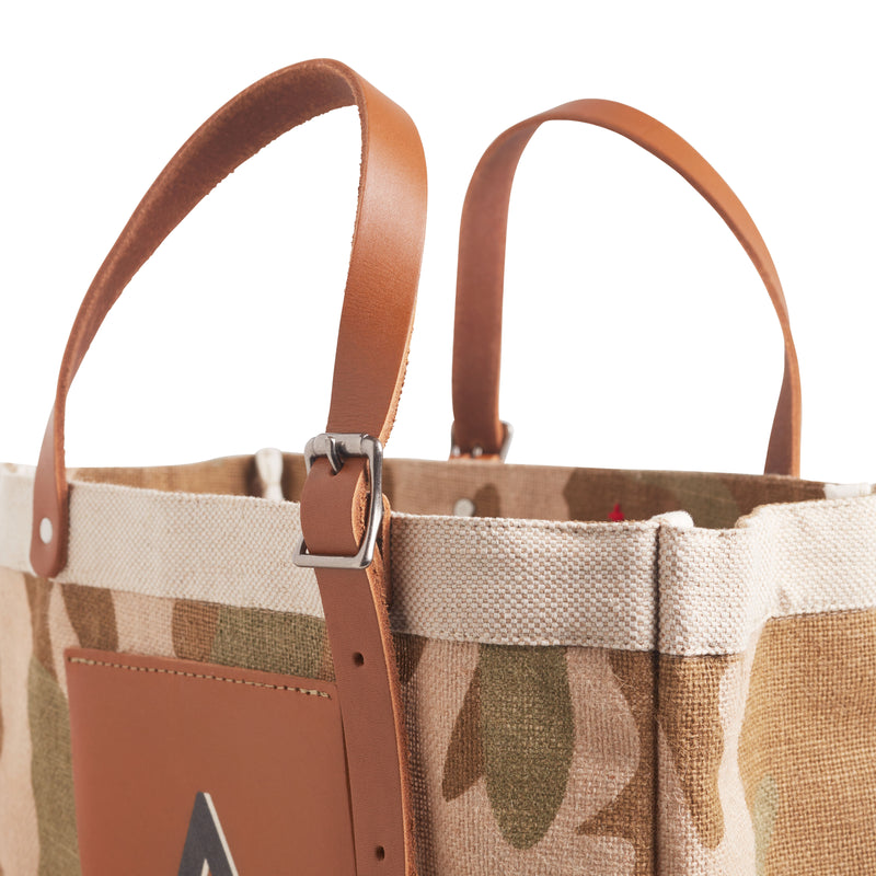 Petite Market Bag in Safari with Adjustable Handle “Alphabet Collection”