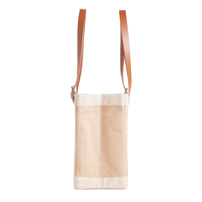 Petite Market Bag in Natural with Adjustable Handle “Alphabet Collection”