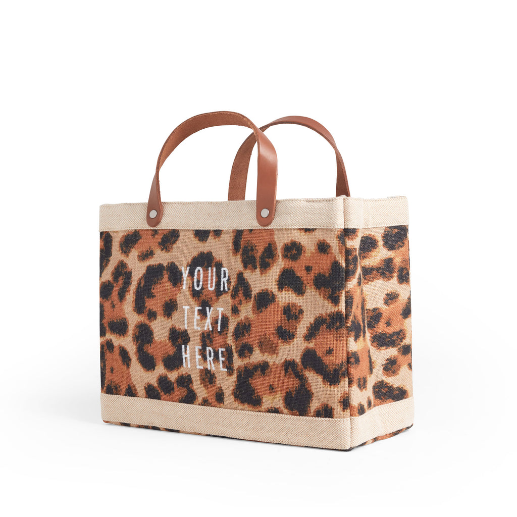 Petite Market Bag in Cheetah Print with Strap