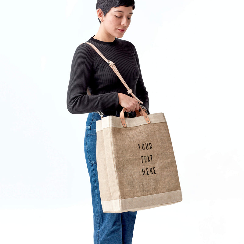 Market Bag in Natural with Strap