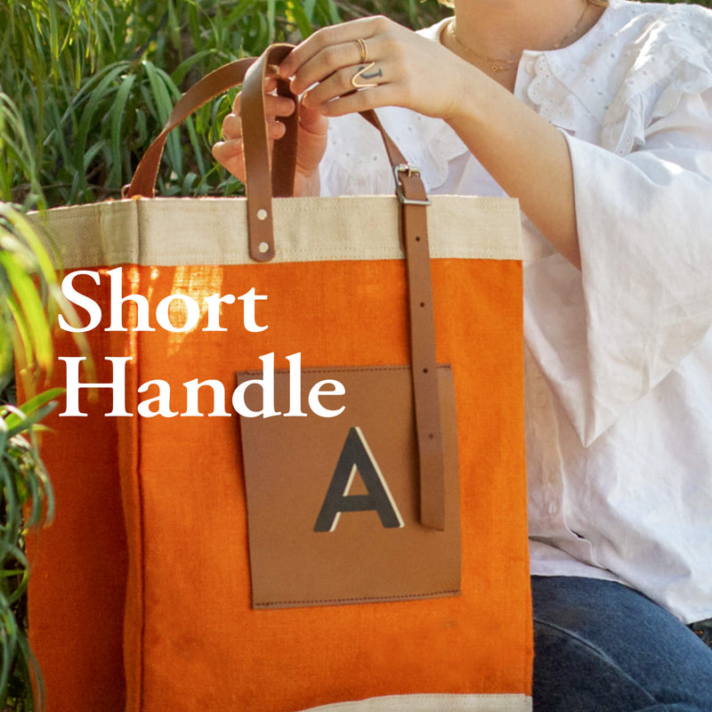 Market Bag in Citrus with Adjustable Handle “Alphabet Collection”