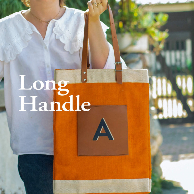 Market Bag in Citrus with Adjustable Handle “Alphabet Collection”
