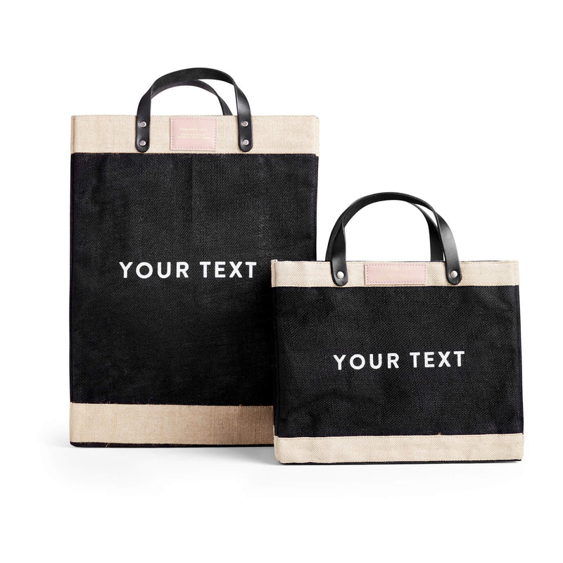 Market Bag in Black with Two Lines