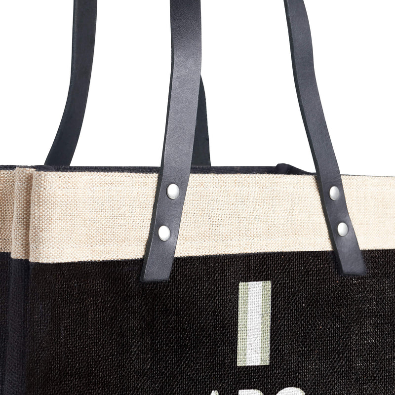 Market Tote in Black with Monogram