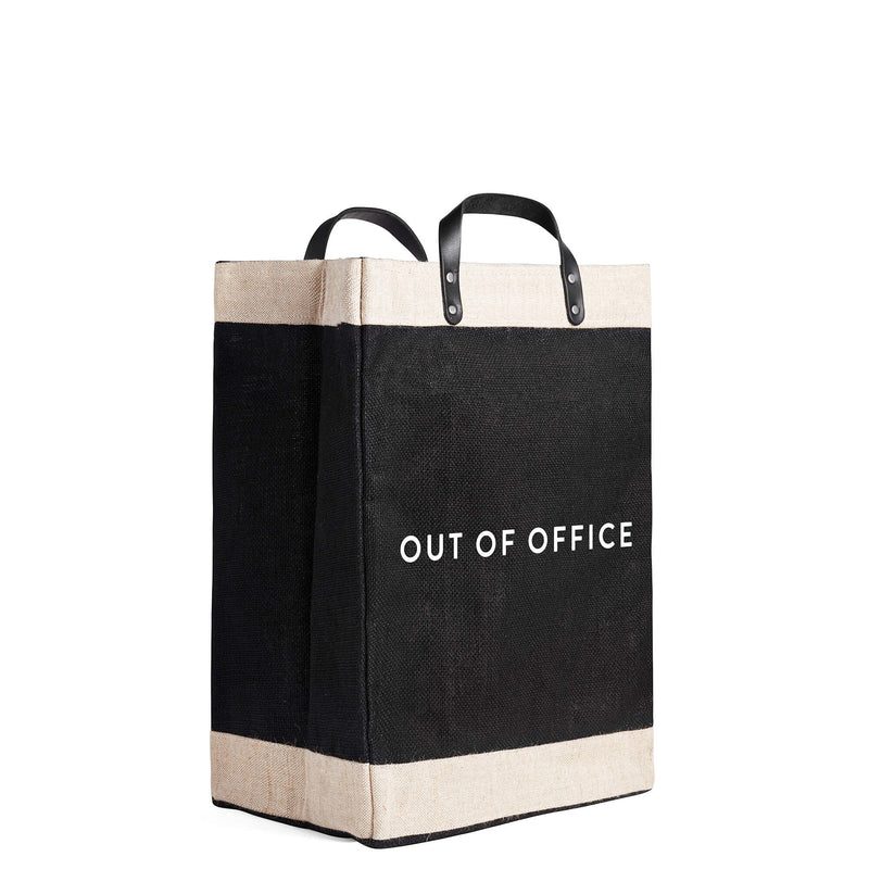 Market Bag in Black with “OUT OF OFFICE”