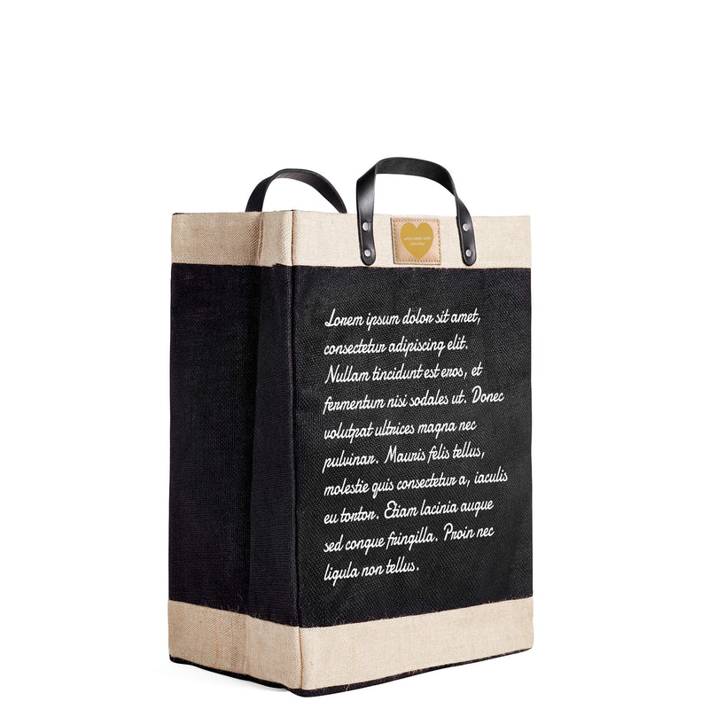 Market Bag in Black with Love Note