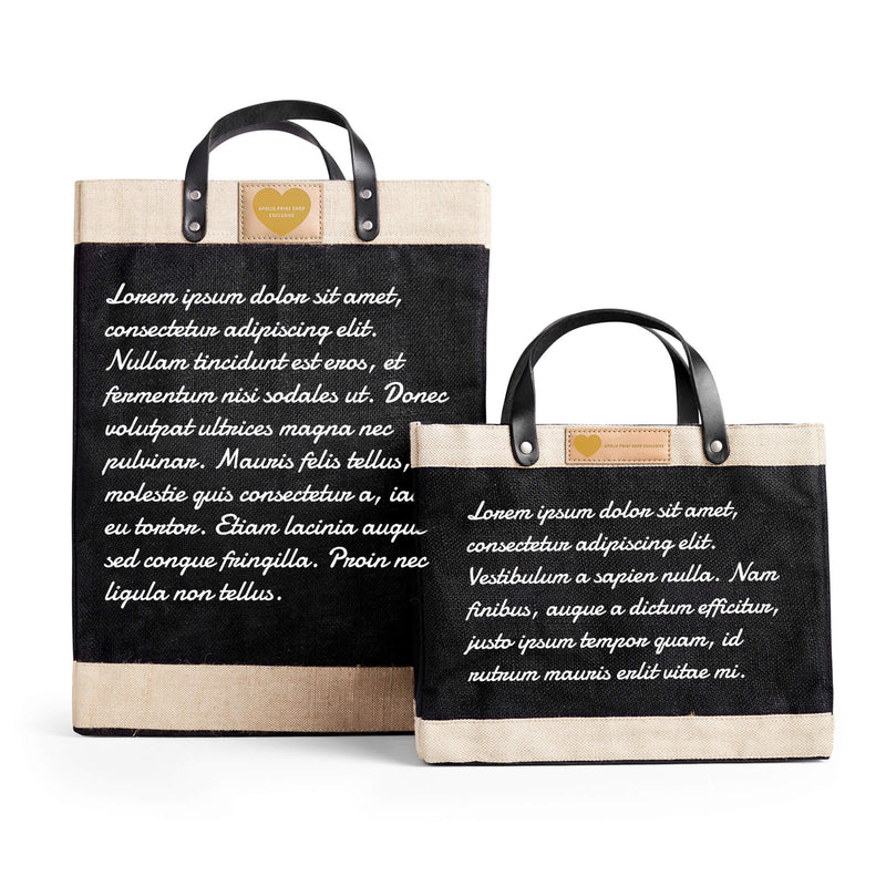 Market Bag in Black with Love Note