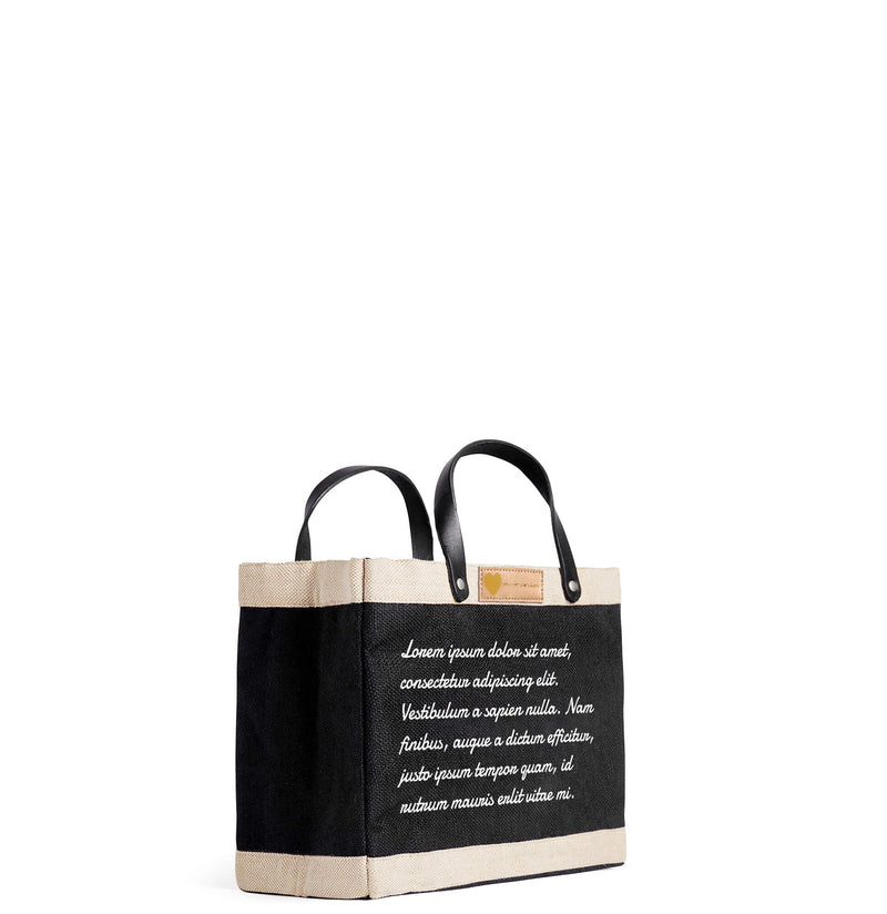 Petite Market Bag in Black with Love Note