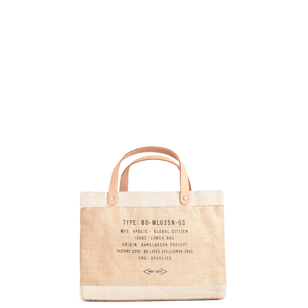 Market Bag in Natural for Clare V. “Tout Va Bien” with Heart Embroider