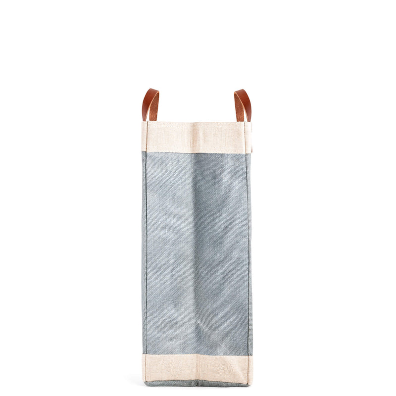 Market Bag in Cool Gray with Calligraphy