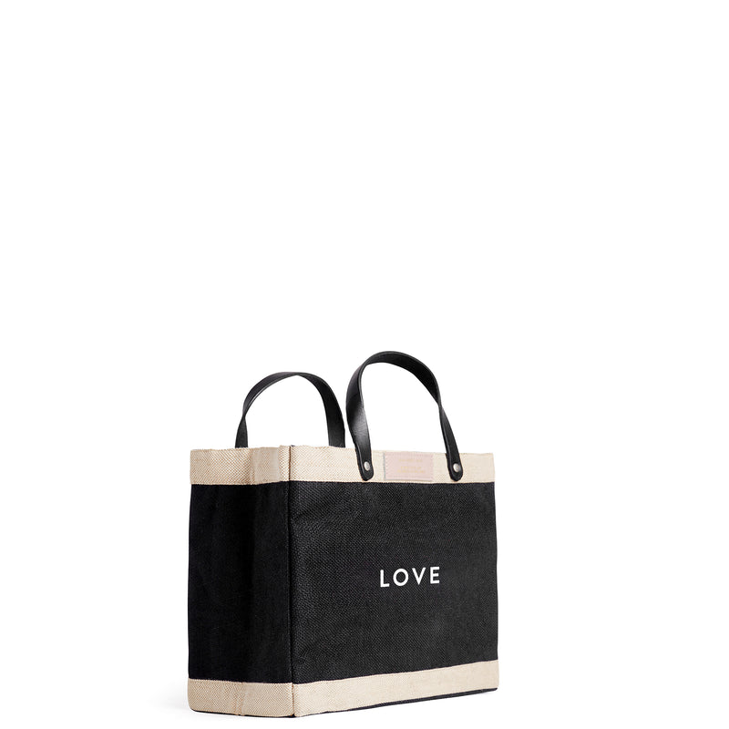 Petite Market Bag in Black with “LOVE”