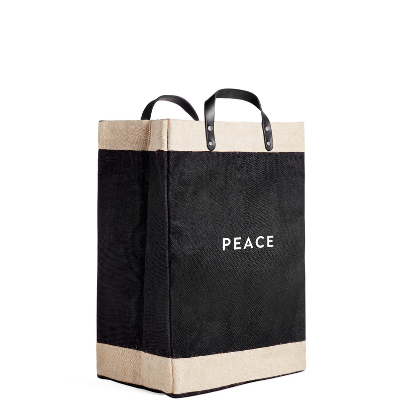 Market Bag in Black with “PEACE”