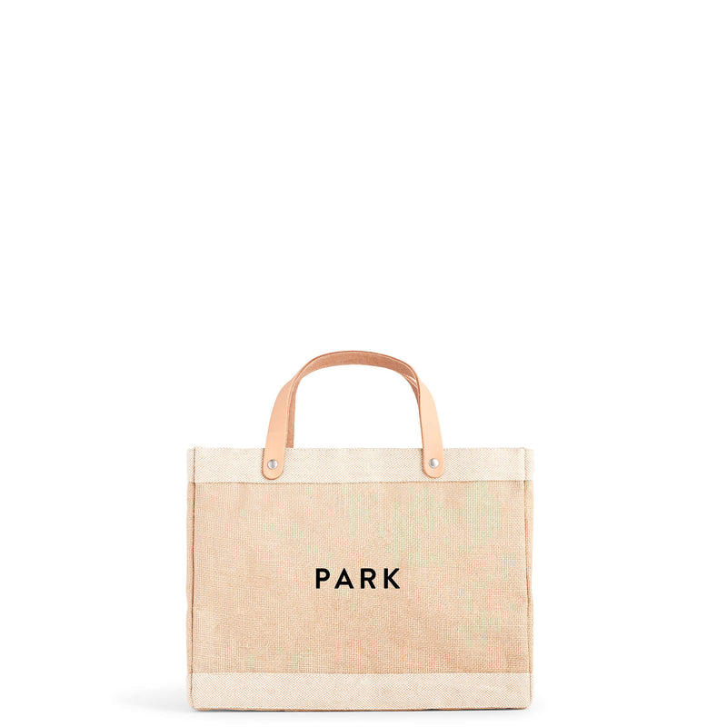 Petite Market Bag in Natural with “PARK”