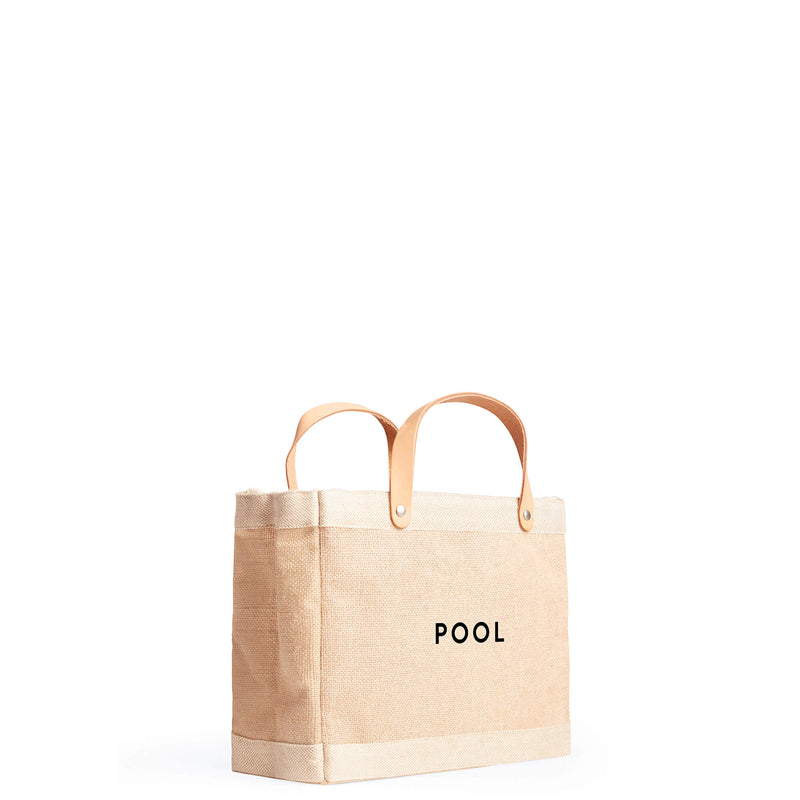 Petite Market Bag in Natural with “POOL”