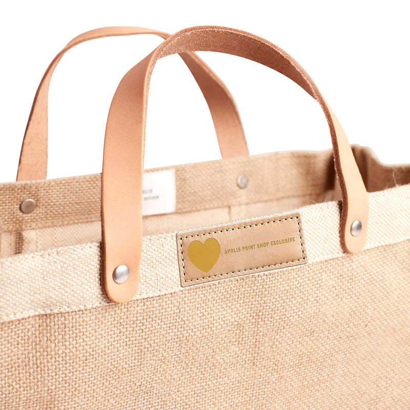Petite Market Bag in Natural with Love Note