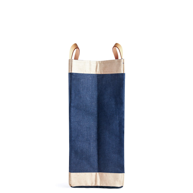 Market Bag in Navy with Calligraphy