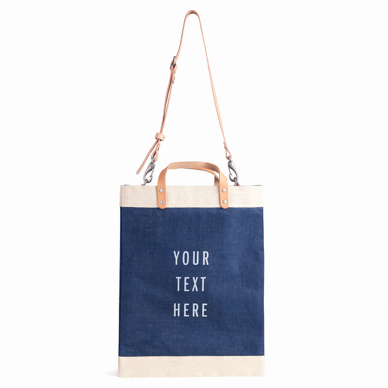 Market Bag in Navy with Strap