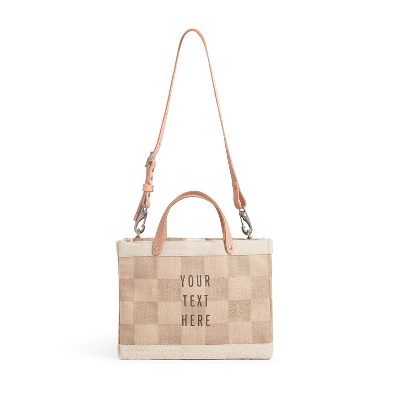 Petite Market Bag in Checker with Strap