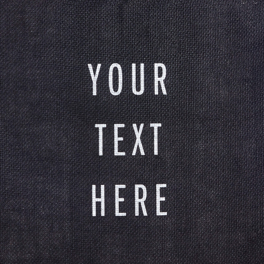description_Custom printed text with eco-friendly ink.