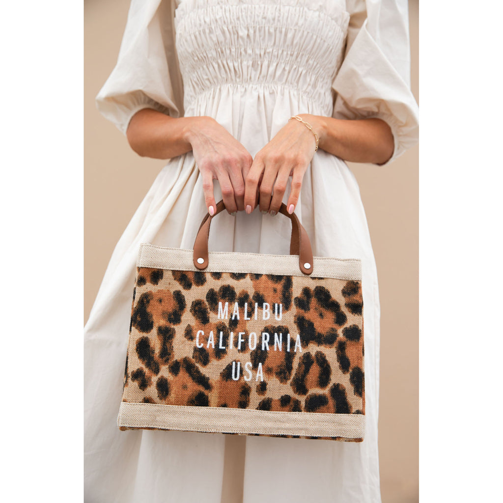 Petite Market Bag in Cheetah Print with Monogram