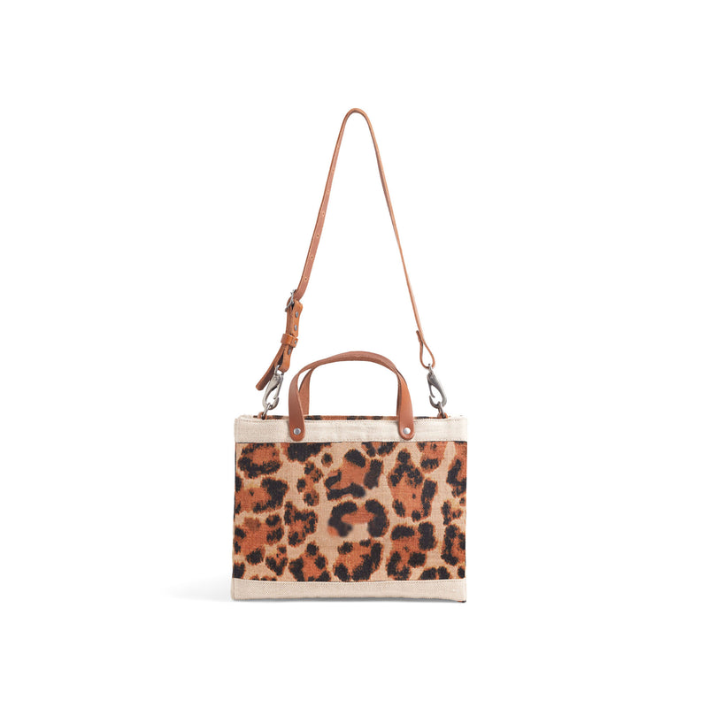 Petite Market Bag in Cheetah Print with Strap