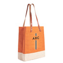 Wine Tote in Citrus with Black Monogram