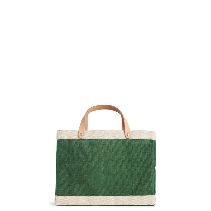 Petite Market Bag in Field Green with Embroidered Heart