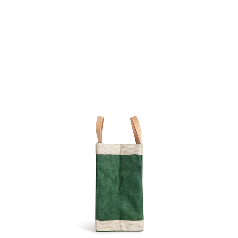Petite Market Bag in Field Green with Embroidered Heart