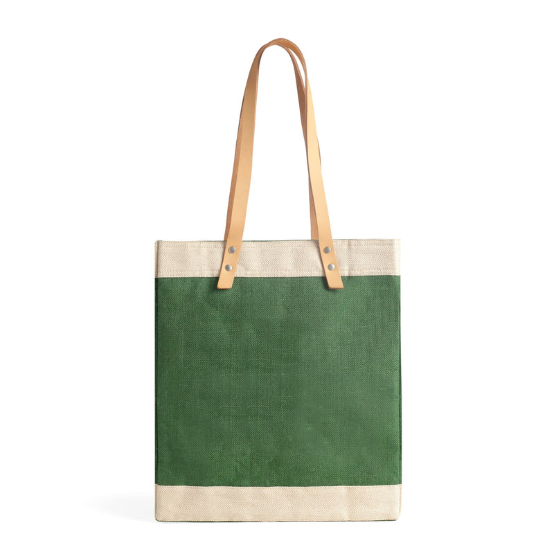 Market Tote in Field Green with Calligraphy