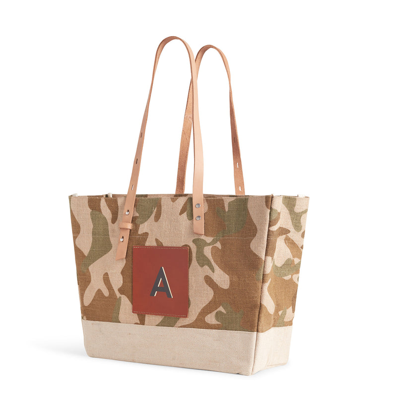 Shoulder Market Bag in Safari "Alphabet Collection"