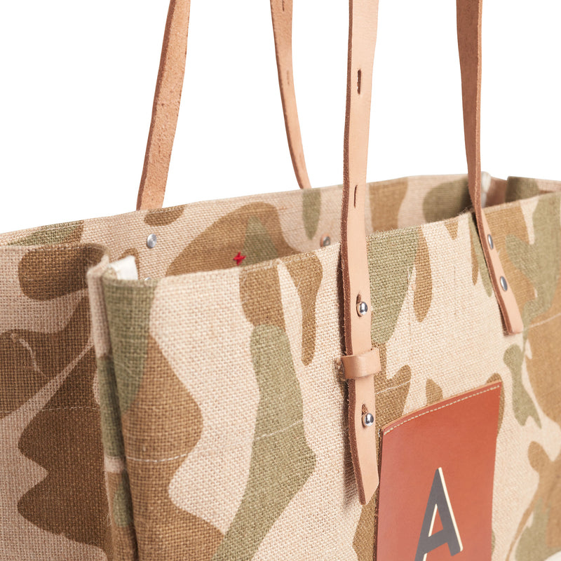 Shoulder Market Bag in Safari "Alphabet Collection"