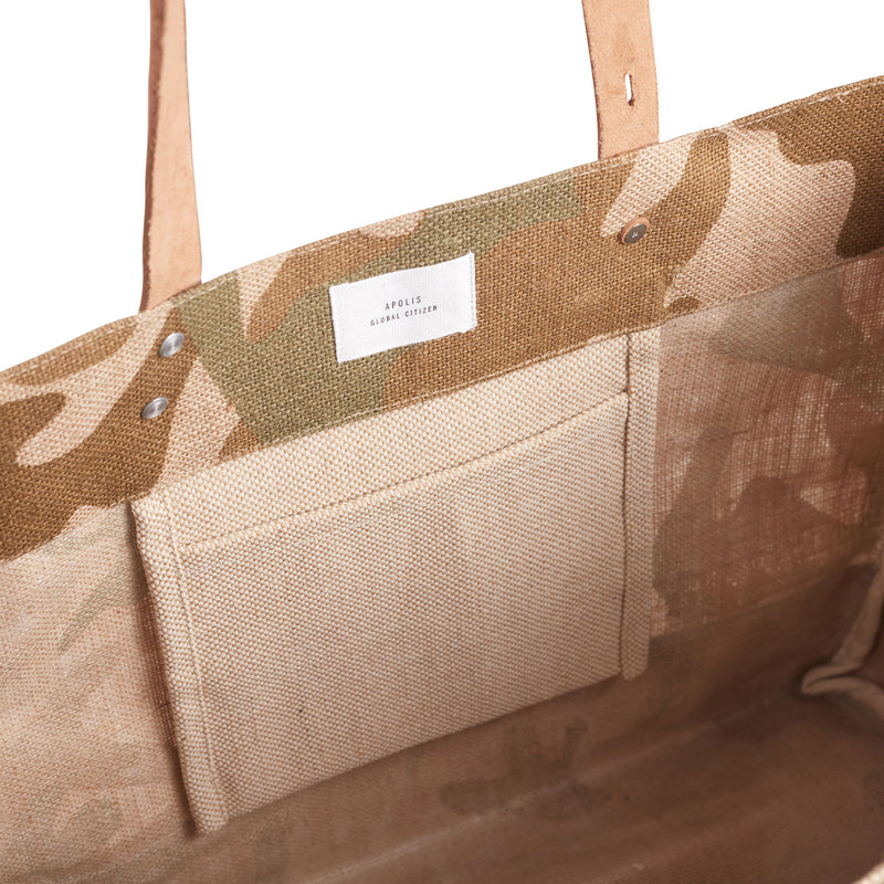 Shoulder Market Bag in Safari "Alphabet Collection"